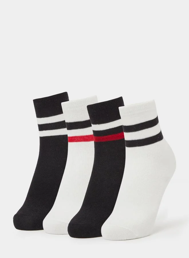 Styli Pack of 4 - Boys Striped Cotton Blend Socks