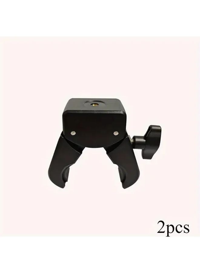 2pcs Heavy Duty Adjustable Pan Tilt Head Tripod Mount with 1 4 20 Thread for Camera Phone Bicycle - Image 1