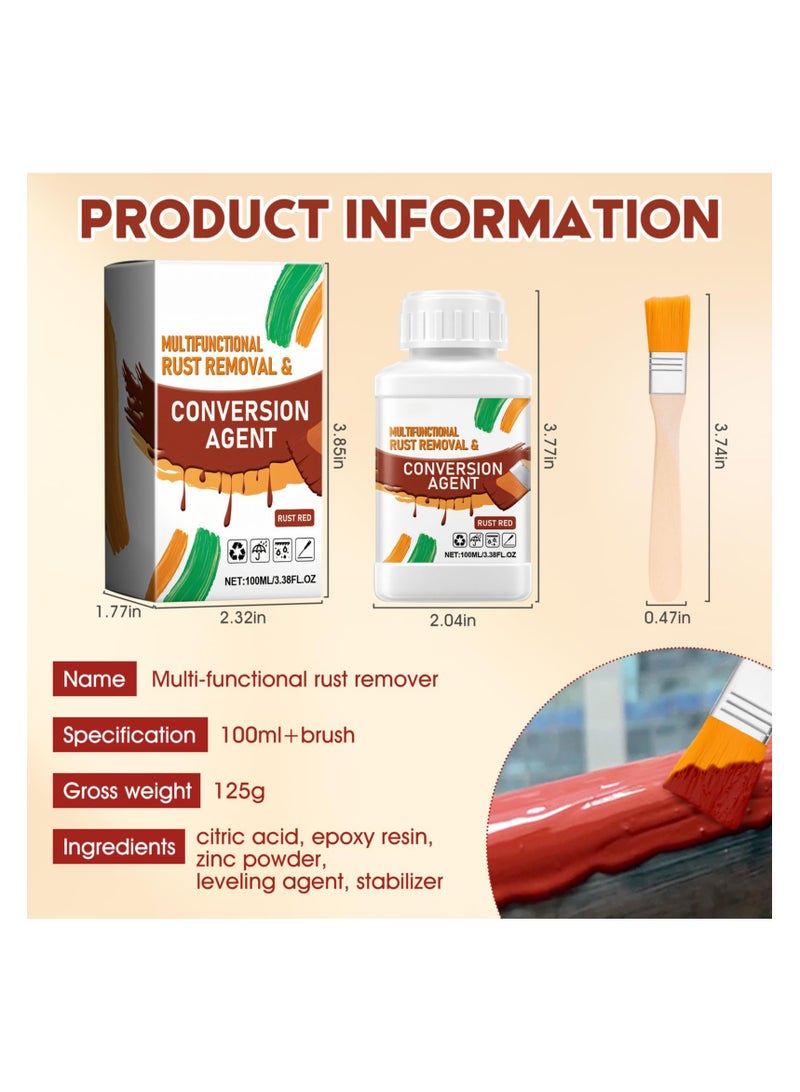 SYOSI Rust Converter and Remover for Metal, Fast-Acting Rust Treatment for Cars and Metal Surfaces, Ideal for Removing Stubborn Rust Spots Such as Cars and Barbecues (100ml  ) - Image 3