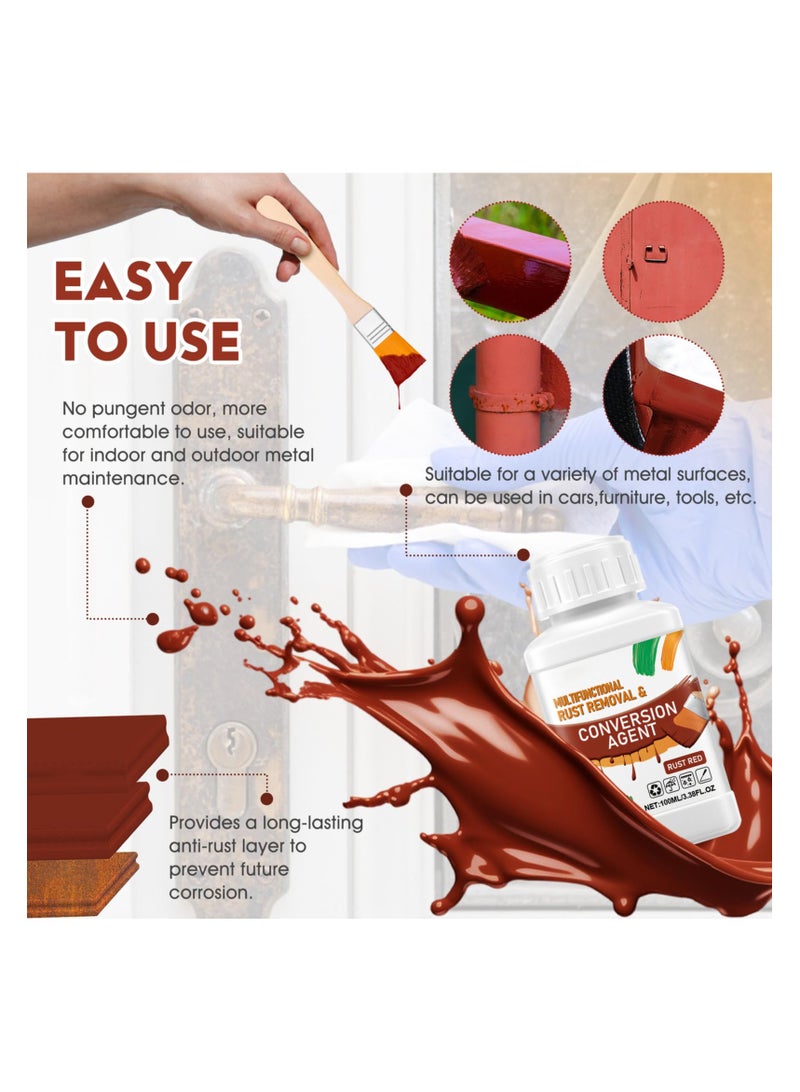 SYOSI Rust Converter and Remover for Metal, Fast-Acting Rust Treatment for Cars and Metal Surfaces, Ideal for Removing Stubborn Rust Spots Such as Cars and Barbecues (100ml  ) - Image 4