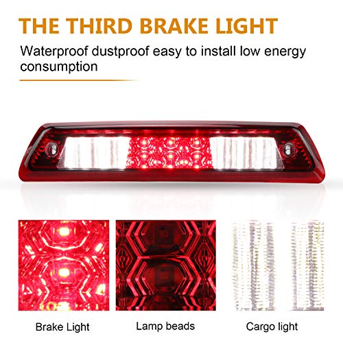 Tresound 3rd Third Brake Light For 2009-2014 Ford F150 F-150 Cargo Light LED High Mount Lamp (Red) - Image 4