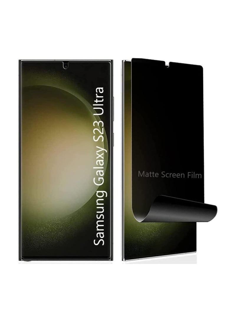 Samsung Galaxy S23 Ultra Privacy Screen Protector,Ceramic Matte Soft Film for Samsung Galaxy S23 Ultra 5G (6.8"), Full Adhesive, Anti-Scratch, Black - Image 1