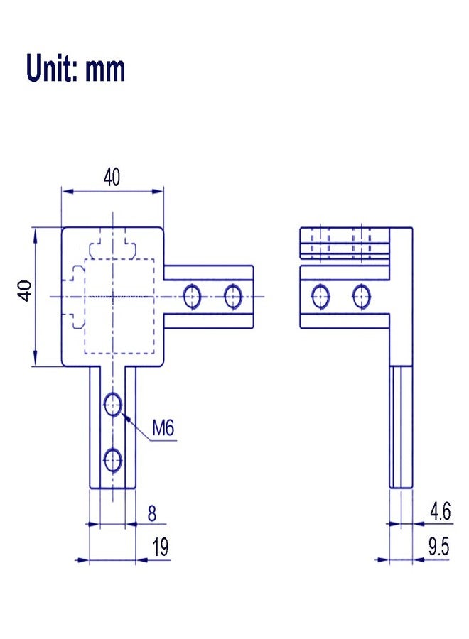 Yeebyee 3 Way End Corner Brackets Connector Set with M6 Screws for 8mm Slot 4040 Series Aluminum Extrusion Profile, 4pcs/Pack (Black-4040Series) - Image 3