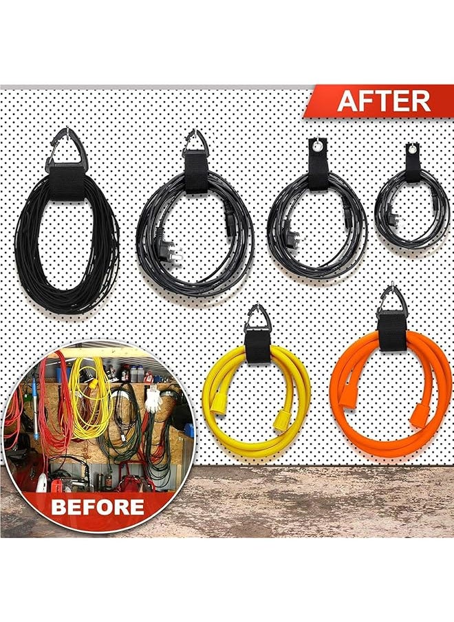 10Pcs Extension Cord Rope Heavy Duty Storage Straps 3 Sizes Velcro Straps Triangle Buckle For Hanging Loop Cord Organizer With D Buckle Handle For Garage Organization Cables Storage