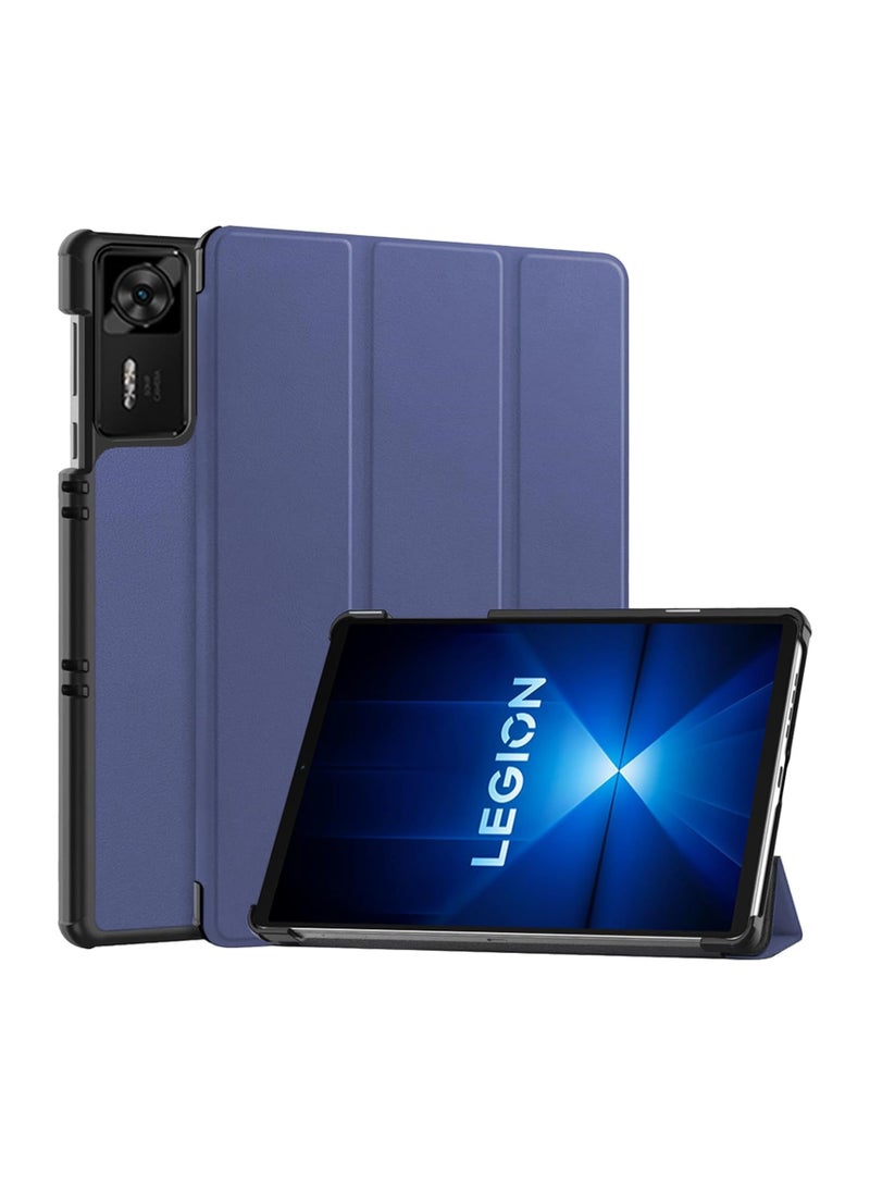 VKL Compatible with Lenovo Legion Y700 Gen 4 8.8 inch 2025 (TB322FC) Tri-Fold Smart Tablet Case, Hard PC Back Shell Slim Case Multi- Viewing Angles Stand Folio Cover (Dark Blue)