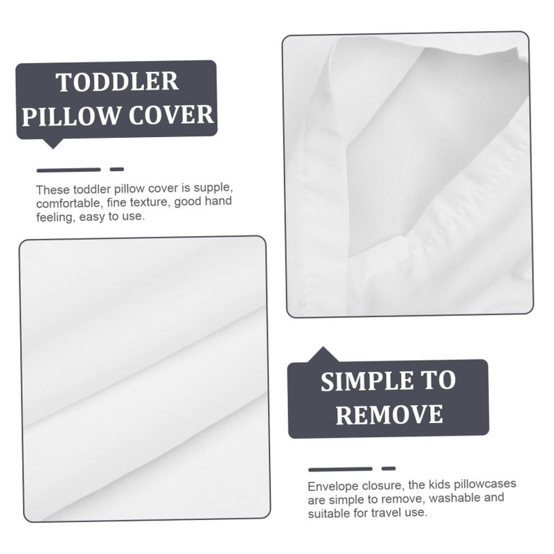 White Small Pillow Covers For Toddlers Boys And Girls Travel Pillowcase Set Of 2 - Image 4
