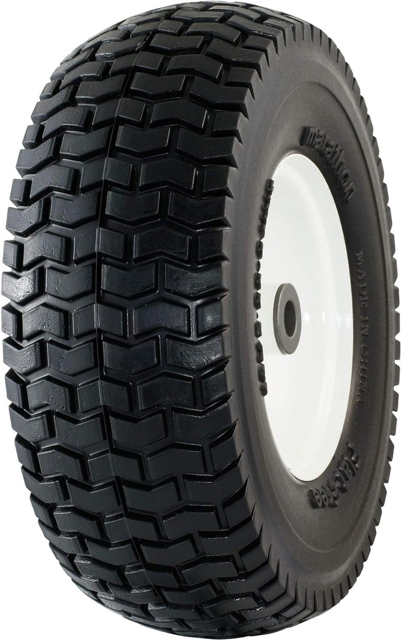 Marathon إطار وعجلة ماراثون 30326 خالية من الهواء 13x5006 مع محور مركزي بديل لفرامل العشب سهل التركيب - Image 1