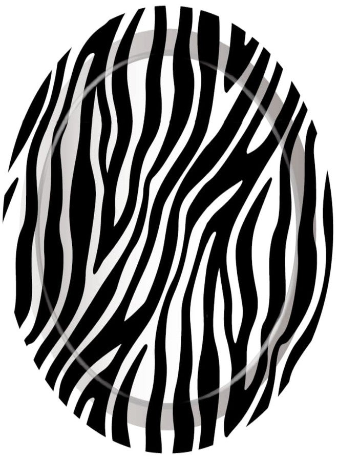CC HOME Zebra Pattern Birthday Paper Plates Napkins Safari Animal Zebra Disposable Tableware Set Party Supplies Jungle Theme Dinnerware Serves 24 Guests for Audlts Kids Baby Shower Birthday 88PCS - Image 5