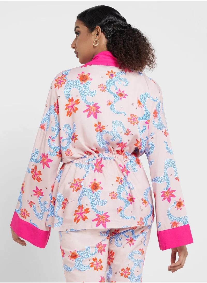 Desert Cove Floral Printed Kimoni