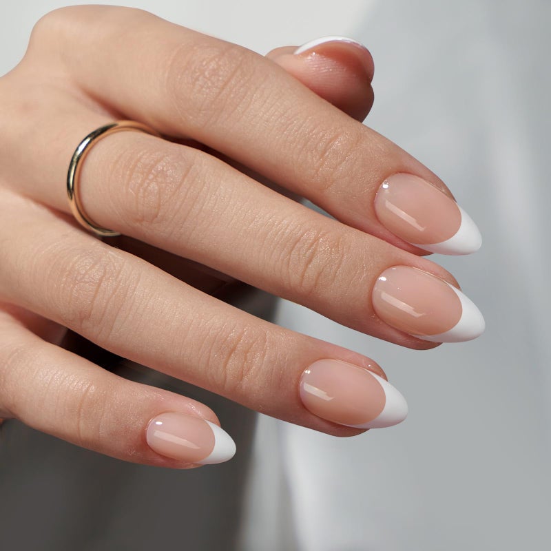 BTArtboxnails Soft Gel Nail Tips - XCOATTIPS French Series French Tip Press on Nails, Short Almond Press On Nails, Nude Acrylic Fake Nails Glue On Nails Extension Set - Image 2