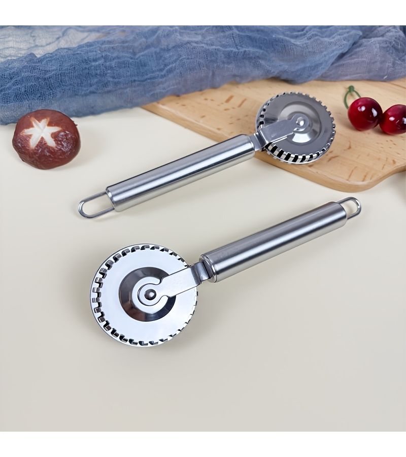 2pcs Stainless Steel Floral Roller Press Pastry Cutter Wheel Pie Tool - Image 4
