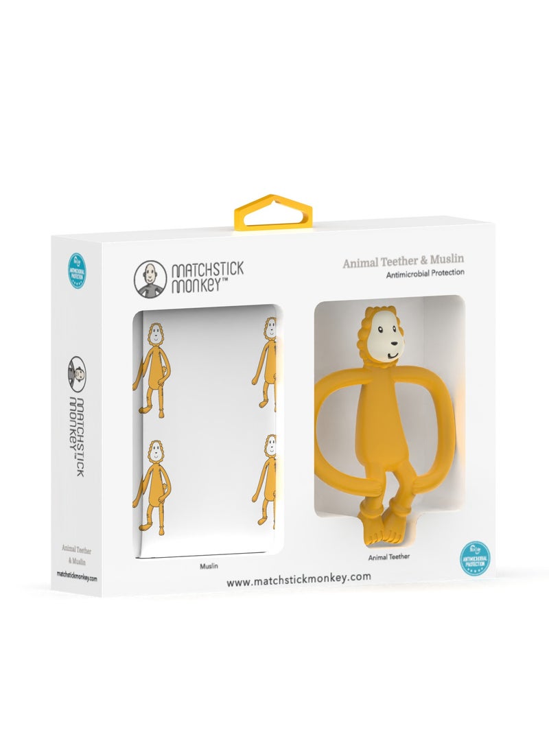 MATCHSTICK MONKEY Teether & Muslin Set Ludo Lion  - Image 2