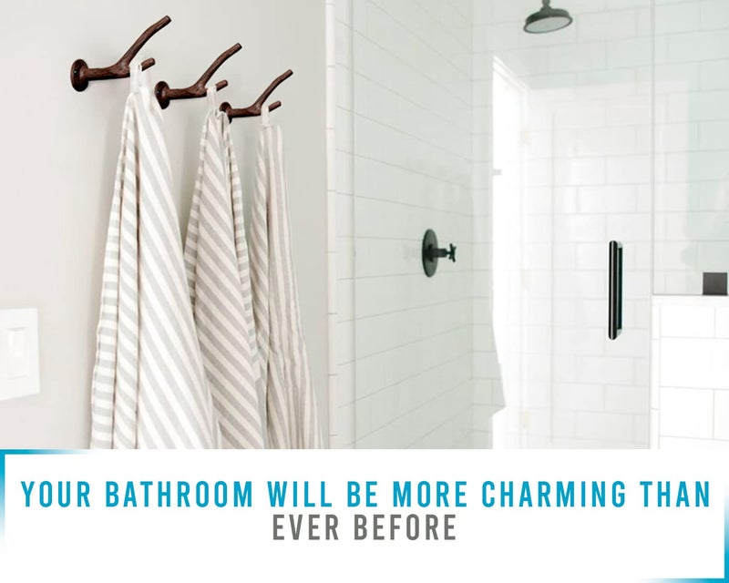 كومفيفي خطاف مثبت على الحائط بفرع من الحديد الزهر - خطاف حائط لسترة المعطف وما إلى ذلك - خطاف معطف مثبت على الحائط - ديكور ريفي عتيق - مع براغي ومراسي - بطول 5 بوصات - Image 5