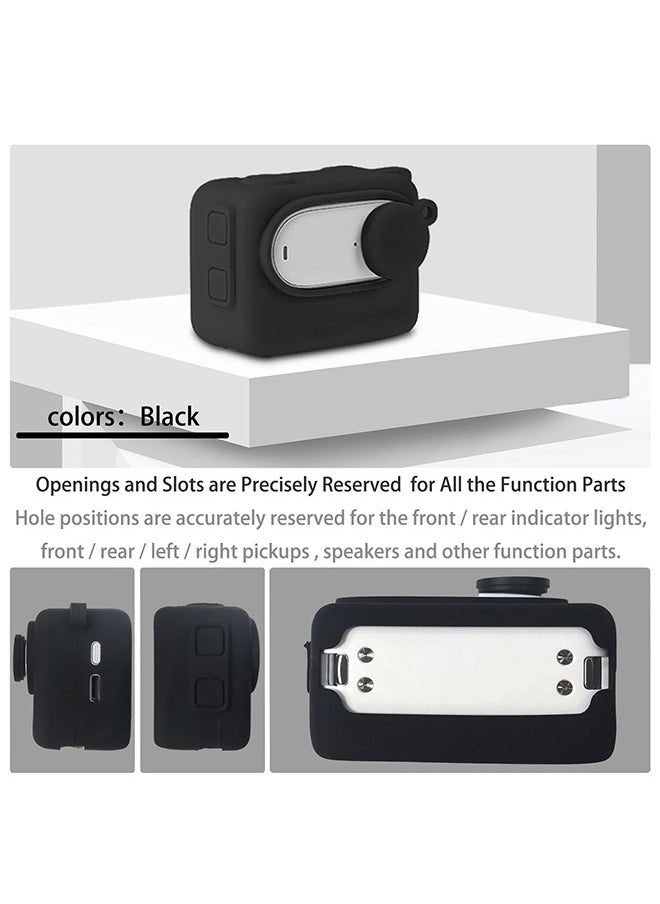 O Ozone Silicone Sleeve Protective Case for Insta360 GO 3 | LCD Lens Glass Anti-Scratch Screen Protector + Lens Cap Guard Action Camera Accessories – Black  - Image 3
