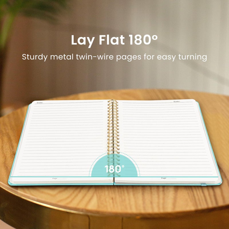 Taja Lined Spiral Journal Notebook for Women & Men, 140 Pages, College Ruled Hardcover Notebook for Work & Note Taking, Journals for Writing, A5(5.7" x 7.9") â€“ Aquamarine - Image 4