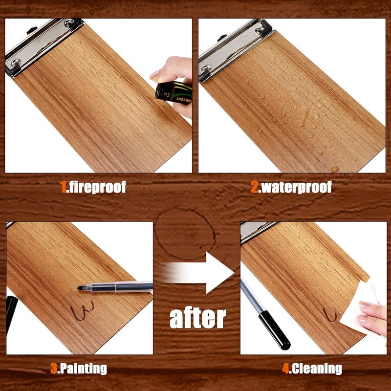 XCSOURCE Wooden Mini Clipboard With Profile Clip, Small Pocket A6 Board, Writing Pad for Restaurants, Office, Classroom Supplies, Light Wooden 8X4 Inch Pocket Sized Notepads (12) - Image 4