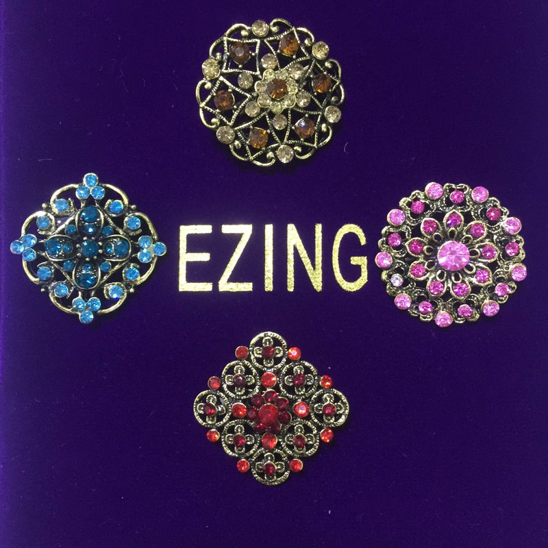Ezing Lot 24pc Shining Rhinestone Crystal Brooches Pins DIY Wedding Bouquet Kit (E) - Image 5