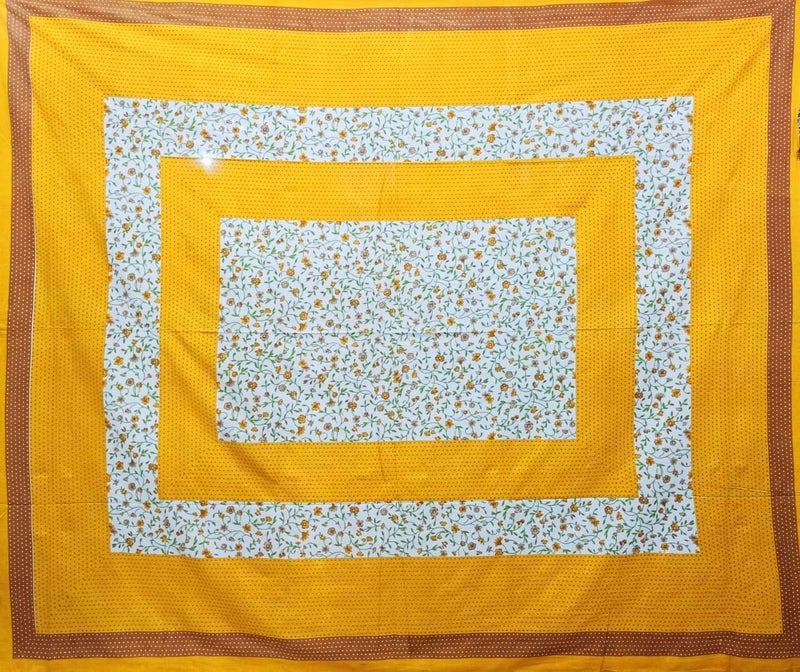 ART WORLD King Size Double Bed Sheet with Pillow Covers Pure Cotton Rajasthani Jaipuri Traditional Printed Bedcover (Yellow, King) - Image 4