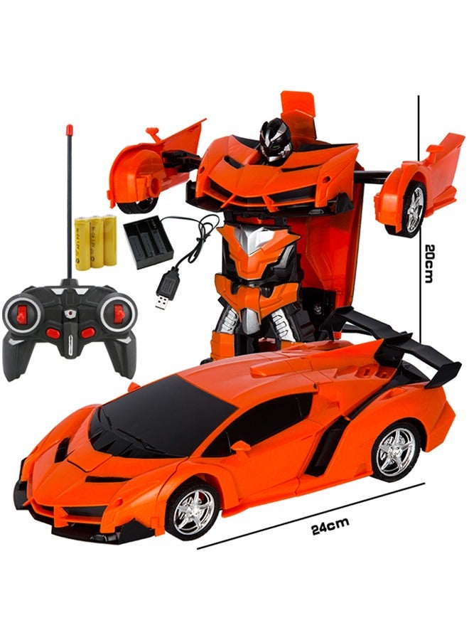 روبوت متحول لسيارة RC، لعبة روبوت سيارة RC مع زر واحد للتحول وانجراف دوران 360 درجة، ألعاب أطفال للأولاد والبنات - Image 1