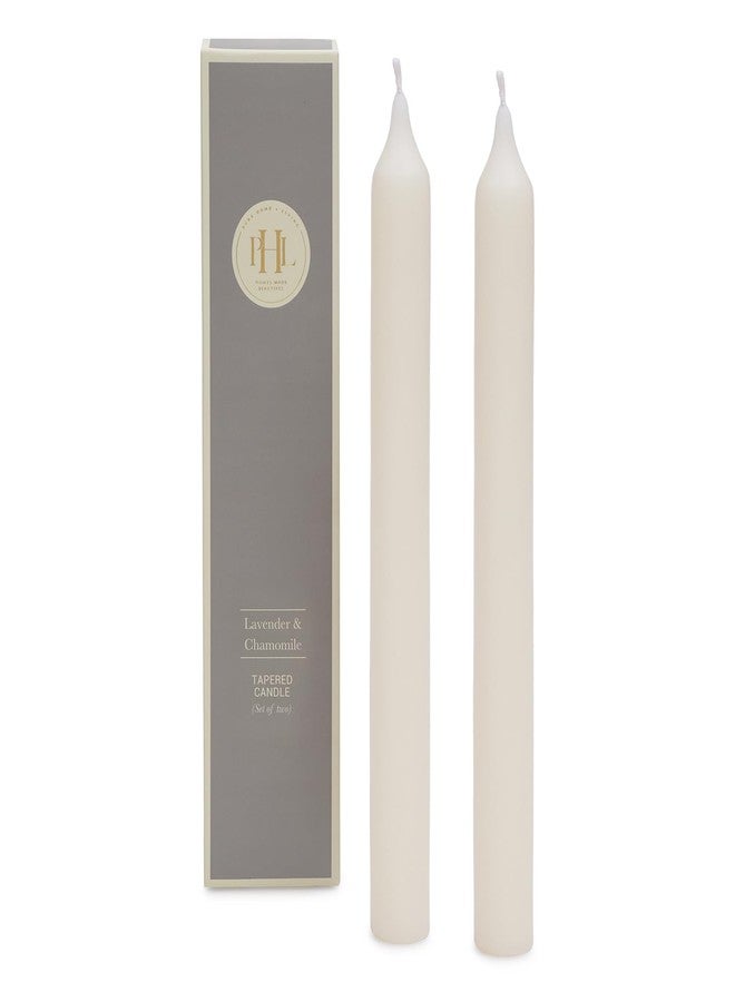 PURE HOME + LIVING شموع بيور هوم + ليفينج المخروطية برائحة اللافندر الأبيض والبابونج، مثالية لتزيين المنزل، وأعياد الميلاد، ورأس السنة، وأعياد الميلاد، وديوالي، وعيد الحب، وديكور المنزل. عبوة من قطعتين - Image 3