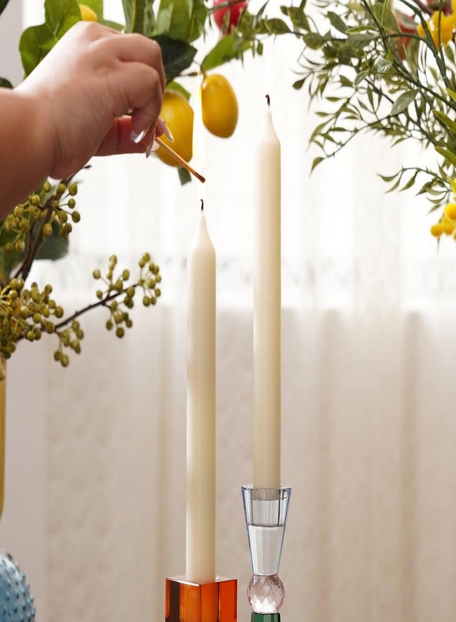 PURE HOME + LIVING شموع بيور هوم + ليفينج المخروطية برائحة اللافندر الأبيض والبابونج، مثالية لتزيين المنزل، وأعياد الميلاد، ورأس السنة، وأعياد الميلاد، وديوالي، وعيد الحب، وديكور المنزل. عبوة من قطعتين - Image 1