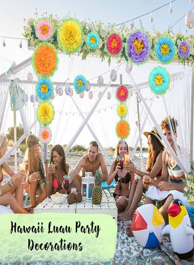 HFKPJRT 21 PCS Large Paper Flowers, Fiesta Paper Flower Decorations for Wall, DIY Mexican Tissue Paper Flowers, Spring Decorations for Classroom, Carnival Hawaiian Party Backdrop Baby Shower Decor Centerpiece - Image 5