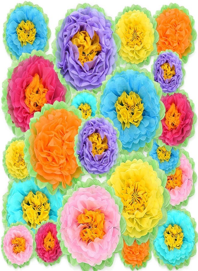 HFKPJRT 21 PCS Large Paper Flowers, Fiesta Paper Flower Decorations for Wall, DIY Mexican Tissue Paper Flowers, Spring Decorations for Classroom, Carnival Hawaiian Party Backdrop Baby Shower Decor Centerpiece - Image 1
