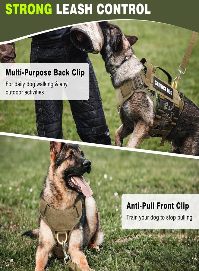 WINSEE Service Dog Vest Harness for Large Dog, Tactical Working MOLLE Vest with 10 Pet Patches, No Pull Heavy Duty Harness for Training Walking - Image 4