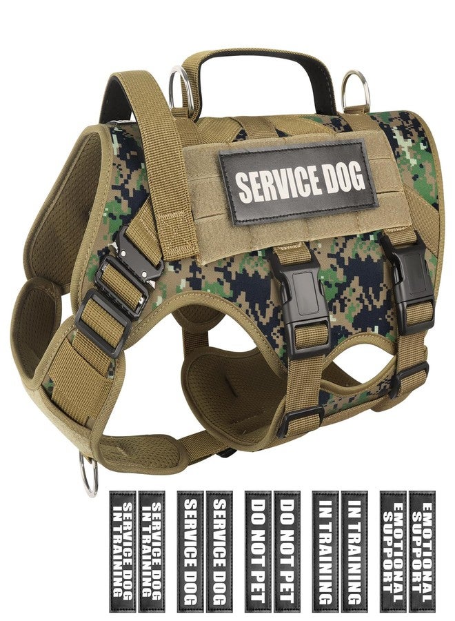 WINSEE Service Dog Vest Harness for Large Dog, Tactical Working MOLLE Vest with 10 Pet Patches, No Pull Heavy Duty Harness for Training Walking - Image 1