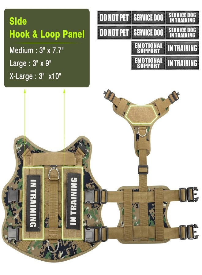 WINSEE Service Dog Vest Harness for Large Dog, Tactical Working MOLLE Vest with 10 Pet Patches, No Pull Heavy Duty Harness for Training Walking - Image 5