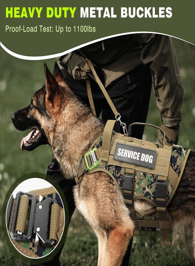 WINSEE Service Dog Vest Harness for Large Dog, Tactical Working MOLLE Vest with 10 Pet Patches, No Pull Heavy Duty Harness for Training Walking - Image 2
