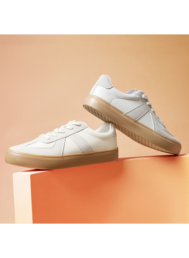 Hotwind Hot Air Men's Shoes, Spring And Autumn New Style Dexun Shoes, Men's Fashionable Casual Sneakers, Versatile Solid Color White Shoes, Lace-up - Image 3