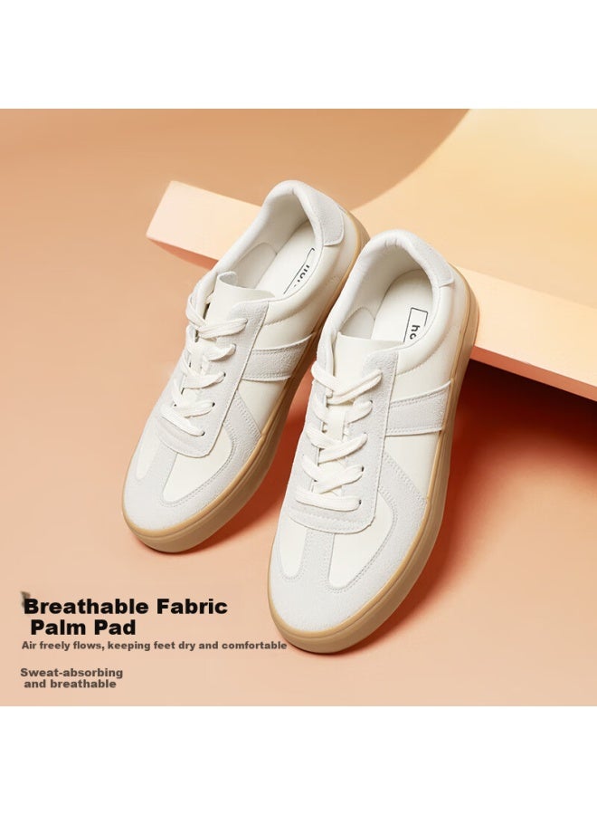 Hotwind Hot Air Men's Shoes, Spring And Autumn New Style Dexun Shoes, Men's Fashionable Casual Sneakers, Versatile Solid Color White Shoes, Lace-up - Image 2