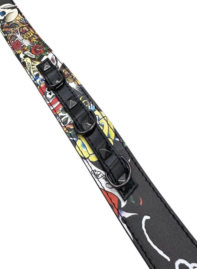 ED HARDY Men's Skull Tiger Print with Rivet Studs & D-Rings 38mm Belt (Black, 38) - Image 5