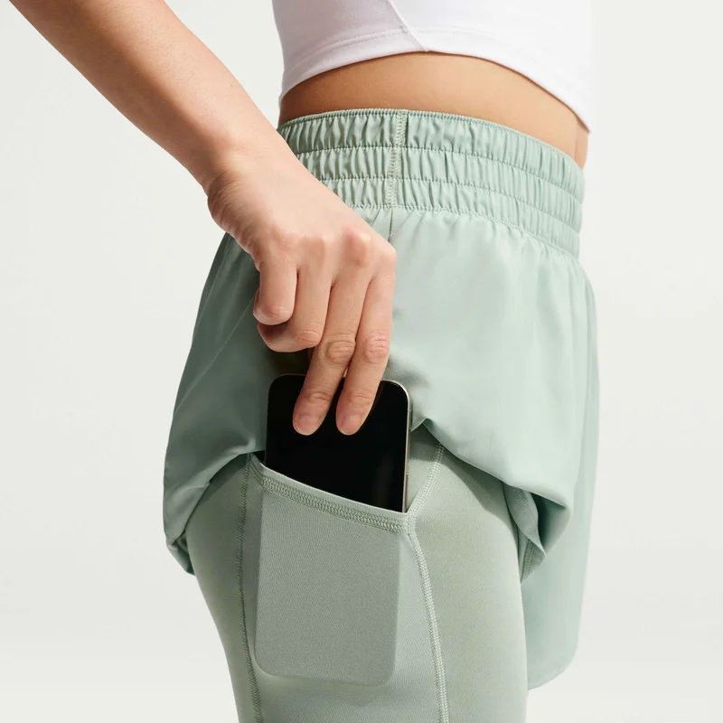 Nike Grey Women's Dri-FIT One High-Waisted 2-in-1 Shorts for Women | Best Price UAE