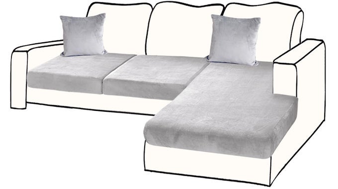 BTWA SECTIONAL COUCH COVERS FOR 3PIECE SEAT CUSHION VELVET SEPARATE L SHAPE COUCH COVER STRETCH SOFA SLIPCOVER WITH 2 PIECES PILLOWCASES FURNITURE PROTECTOR SOFA 2 SEATER 1 CHAISE LIGHT GREY