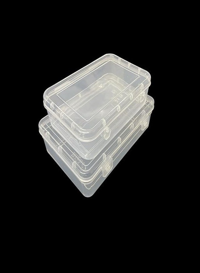 Indianstore4all Small Storage Boxes container with Lock Lid, Jewellery Case Organiser (Size No. - 44, 55) (Clear, 16.5 x 11 x 4.5 Cm) (Clear, 19.5 x 13 x 5 Cm) - Set of 12, Rectangular - Image 4