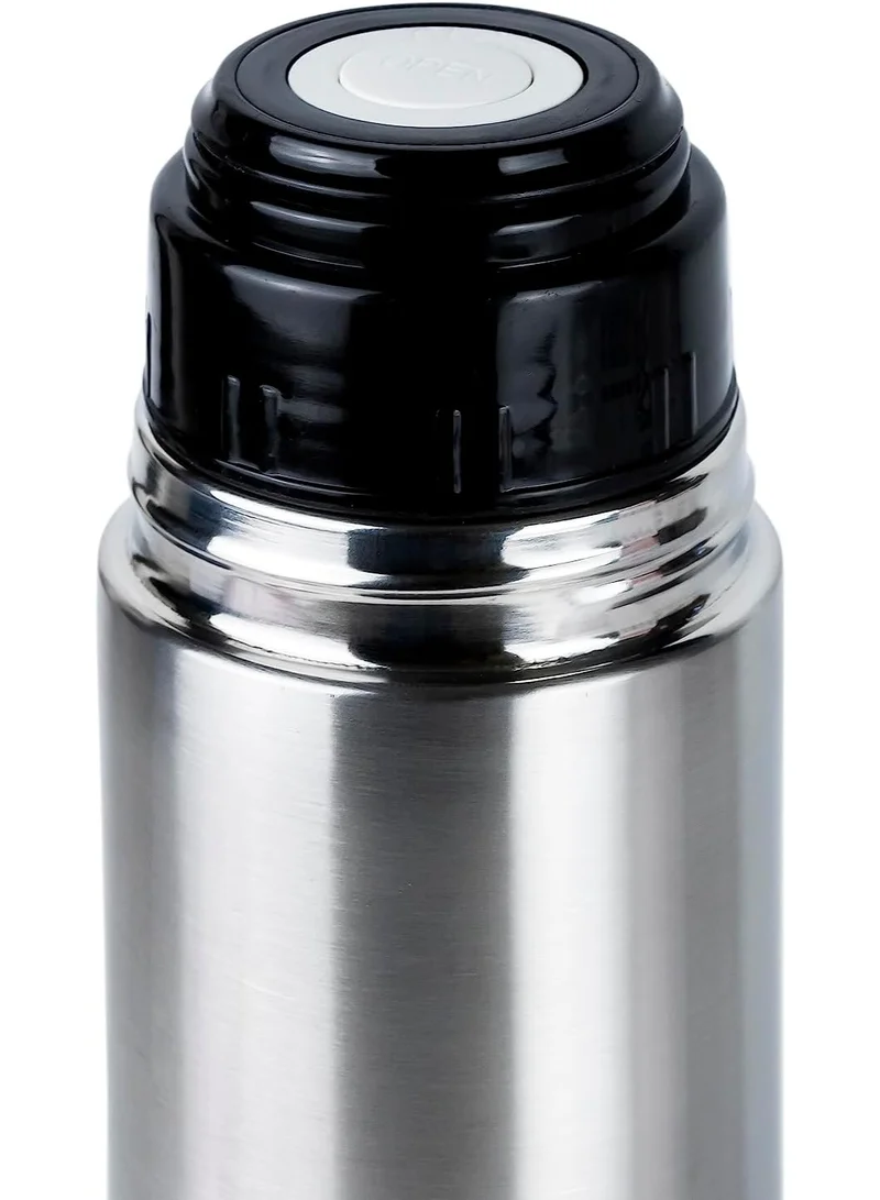 Nessan Nessan Stainless Steel Vacuum Flask 1L Double Wall Insulated with Color Band Silver/Purple | Hot & Cold Thermal Flask