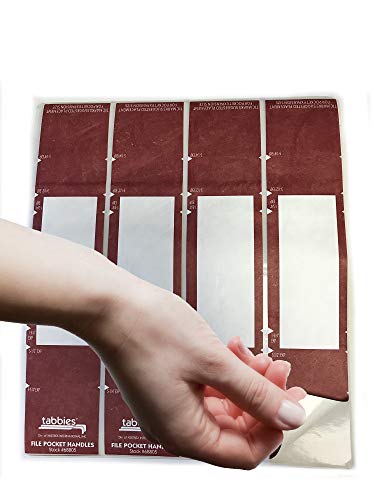 Tabbies File Pocket Handles, 9.63 X 2, Red/White, 4/Sheet, 12 Sheets/Pack - Image 5