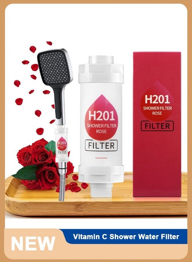 Shower Filter with Vitamin C, Helps Dry Skin And Hair Loss, with Rose Scent Fragrance  Chlorine Removal - Rust Removal - Relaxing Aromatherapy - Non-Toxic - Image 1