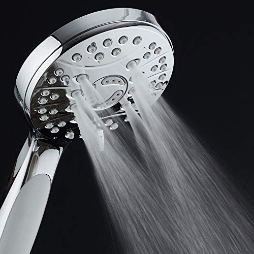 AquaSpa High Pressure 6-setting Luxury Handheld Shower Head – Extra Long 6 Foot Stainless Steel Hose – Anti Clog Jets – Anti Slip Grip – Top US Brand – Includes Extra Wall Bracket – Chrome Finish - Image 4