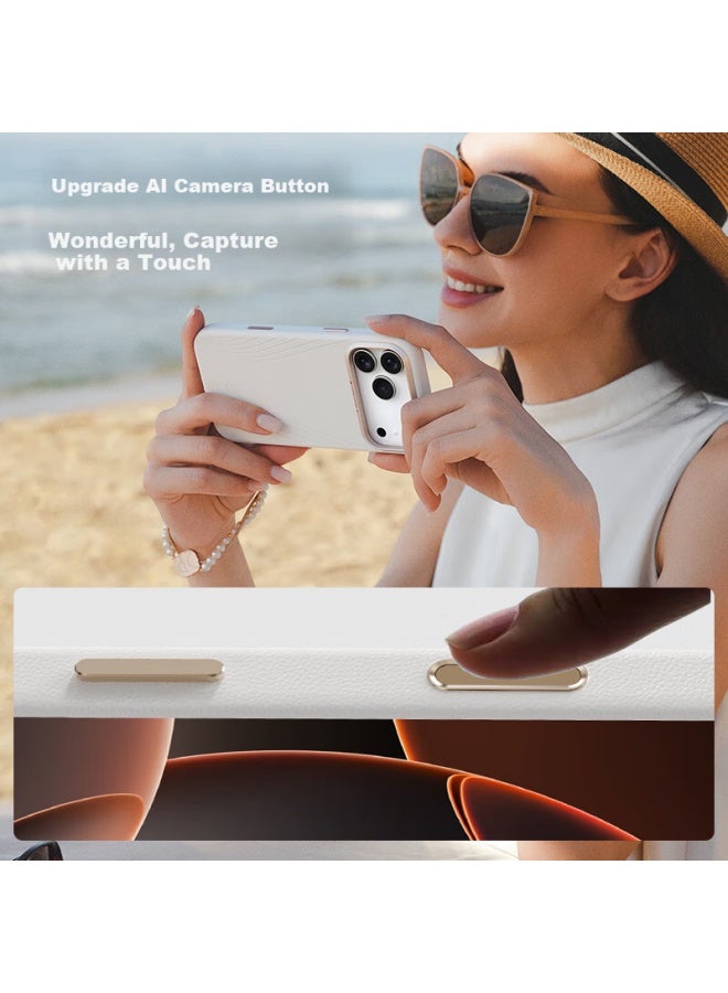Defense [cold Porcelain Camera Buttons] Suitable For Apple 17 Pro Phone Case, Leather Lightweight Shockproof Skin-feel Iphone 17 Pro Protective Case Full Coverage Xiao Yao White - Image 4