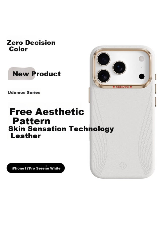 Defense [cold Porcelain Camera Buttons] Suitable For Apple 17 Pro Phone Case, Leather Lightweight Shockproof Skin-feel Iphone 17 Pro Protective Case Full Coverage Xiao Yao White - Image 1