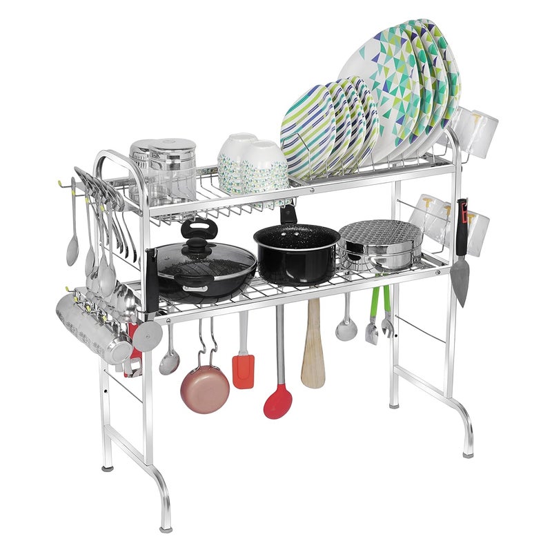 Homify Stainless Steel Over The Sink Dish Drying Rack 28 Inch 2Tier Utensil Holder for Kitchen Counter Top Sink Rack Standing Shelf for Organize Kitchen Kitchen Dish Rack 2 Shelf - Image 1