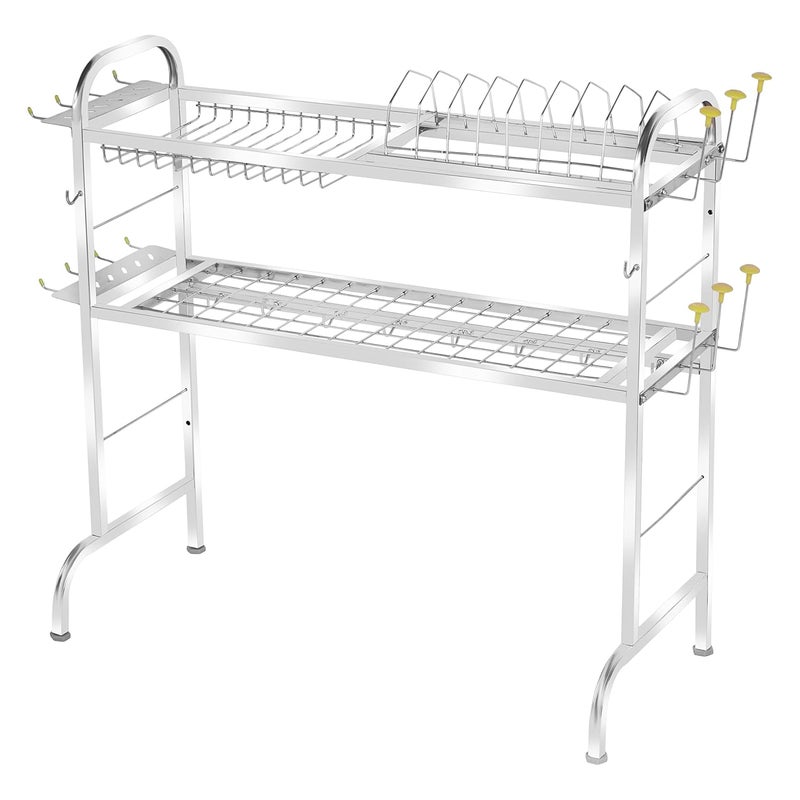 Homify Stainless Steel Over The Sink Dish Drying Rack 28 Inch 2Tier Utensil Holder for Kitchen Counter Top Sink Rack Standing Shelf for Organize Kitchen Kitchen Dish Rack 2 Shelf - Image 5