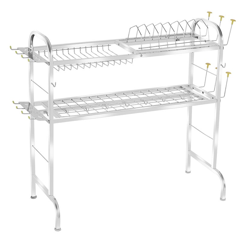 Homify Stainless Steel Over The Sink Dish Drying Rack 28 Inch 2Tier Utensil Holder for Kitchen Counter Top Sink Rack Standing Shelf for Organize Kitchen Kitchen Dish Rack 2 Shelf - Image 4