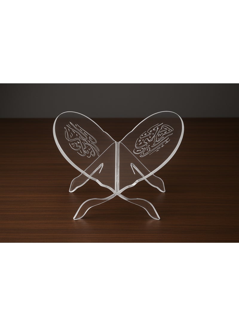 Acrylic Holy Quran Stand | Transparent Rehal Stand with Arabic Calligraphy | Modern Quran Holder | Elegant Design | Islamic Gift for Ramadan, Eid, Birthdays (8x6) - Image 3