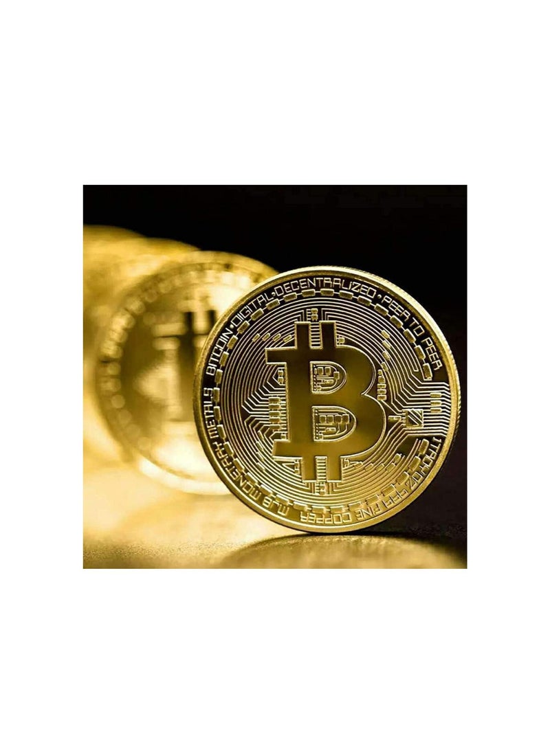 3Pcs Bitcoin Coin Physical Blockchain Cryptocurrency in Protective Collectable Gift Featuring Original Commemorative Tokens Chase Coin BTC Cryptocurrency Gold Silver and Bronze