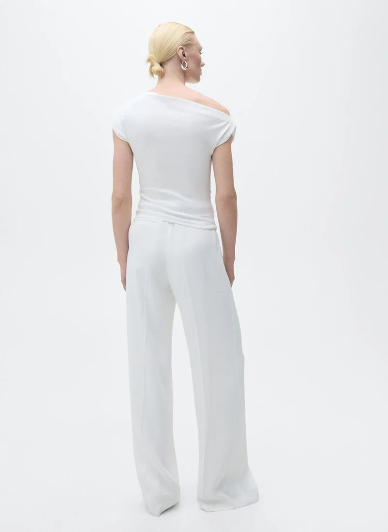 مانجو Cotton top with asymmetrical neckline