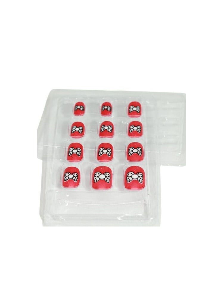 Kids Press On Nails For Girls Full Cover Pre-glued Red - Image 2